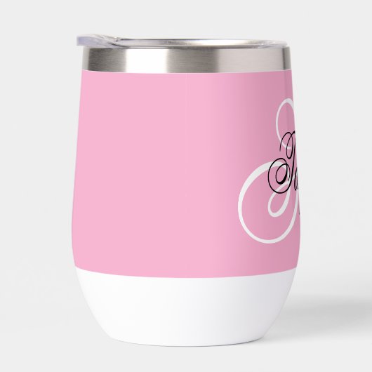 Schwarz-Weiß-Extravagant-Monogramm-Rosa (Rechts)