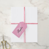 Schwarz-Weiß-Extravagant-Monogramm-Rosa Geschenkanhänger (Mit Garn)
