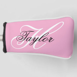 Schwarz-Weiß-Extravagant-Monogramm-Rosa Golf Headcover