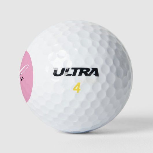 Schwarz-Weiß-Extravagant-Monogramm-Rosa Golfball (Logo)
