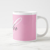 Schwarz-Weiß-Extravagant-Monogramm-Rosa Jumbo-Tasse (Rechts)