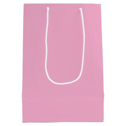 Schwarz-Weiß-Extravagant-Monogramm-Rosa Mittlere Geschenktüte (Rückseite)