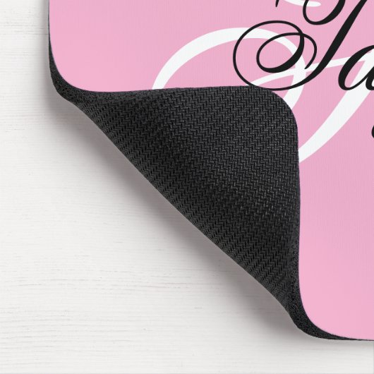 Schwarz-Weiß-Extravagant-Monogramm-Rosa Mousepad (Ecke)