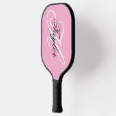 Schwarz-Weiß-Extravagant-Monogramm-Rosa Pickleball Schläger (Links)