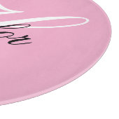 Schwarz-Weiß-Extravagant-Monogramm-Rosa Schneidebrett (Ecke)