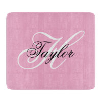 Schwarz-Weiß-Extravagant-Monogramm-Rosa
