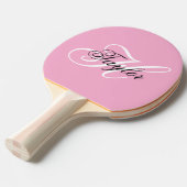 Schwarz-Weiß-Extravagant-Monogramm-Rosa Tischtennis Schläger (Vorderseite)