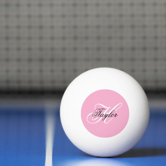Schwarz-Weiß-Extravagant-Monogramm-Rosa Tischtennisball (Netto)