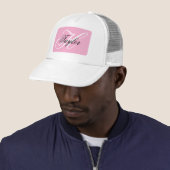 Schwarz-Weiß-Extravagant-Monogramm-Rosa Truckerkappe (Beispiel)