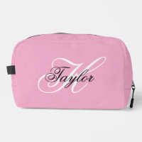 Schwarz-Weiß-Extravagant-Monogramm-Rosa