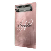 Schwarz-Weiß-Extravagante Mit Monogramm Rose Goldf Mini Klemmbrett (Gewinkelt2)