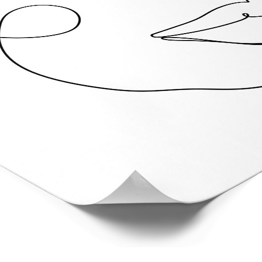 Schwarz-Weiß-Face Line Poster (Ecke)