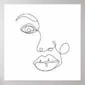 Schwarz-Weiß-Face Line Poster (Vorne)