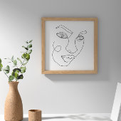 Schwarz-Weiß-Face Line Poster