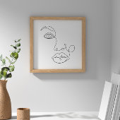 Schwarz-Weiß-Face Line Poster