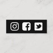 Schwarz-Weiß-Facebook-Twitter Mini Visitenkarte (Vorderseite)