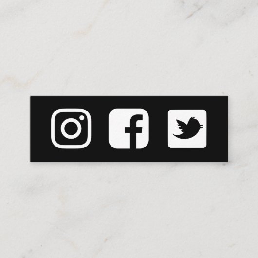 Schwarz-Weiß-Facebook-Twitter Mini Visitenkarte (Vorderseite)