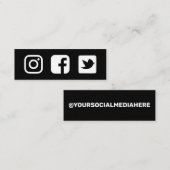 Schwarz-Weiß-Facebook-Twitter Mini Visitenkarte (Vorne/Hinten)