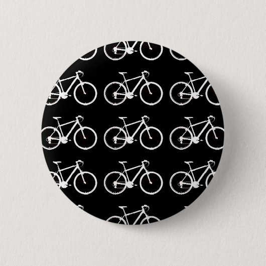 Schwarz-Weiß-Fahrräder mit Muster Button (Vorderseite)