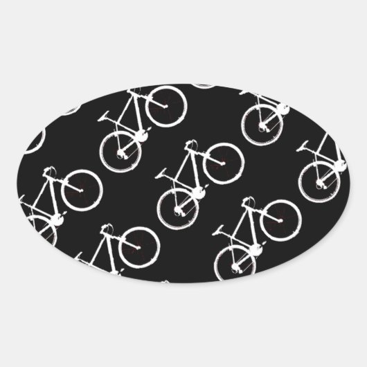 Schwarz-Weiß-Fahrräder mit Muster Herz-Aufkleber (Vorderseite)