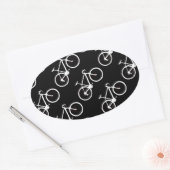 Schwarz-Weiß-Fahrräder mit Muster Herz-Aufkleber (Umschlag)