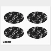 Schwarz-Weiß-Fahrräder mit Muster Herz-Aufkleber (Blatt)