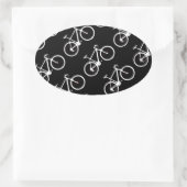Schwarz-Weiß-Fahrräder mit Muster Herz-Aufkleber (Tasche)