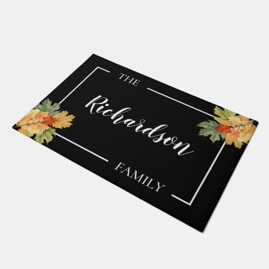 Schwarz-Weiß-Fall Fußmatte (Schrägansicht)