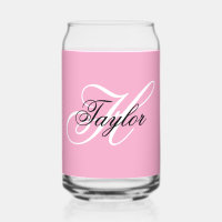 Schwarz-Weiß-Fancy-Monogramm Rosa
