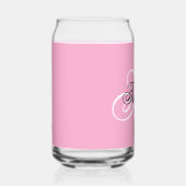 Schwarz-Weiß-Fancy-Monogramm Rosa Dosenglas (Rechts)