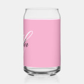 Schwarz-Weiß-Fancy-Monogramm Rosa Dosenglas (Links)