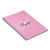 Schwarz-Weiß-Fancy-Monogramm Rosa Notizblock (Rechte Seite)