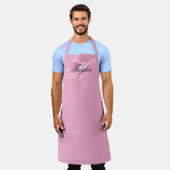 Schwarz-Weiß-Fancy-Monogramm Rosa Schürze (Getragen)