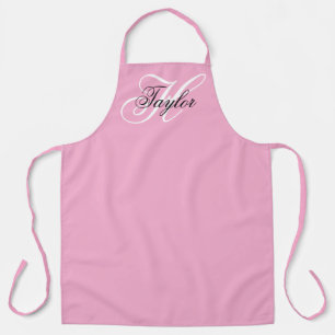 Schwarz-Weiß-Fancy-Monogramm Rosa Schürze