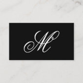 Schwarz-Weiß-Fancy-Monogramm Visitenkarte (Vorderseite)