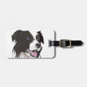 Schwarz-Weiß-Farb-Augen Gepäckanhänger (Vorderseite horizontal)