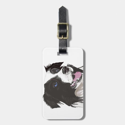 Schwarz-Weiß-Farb-Augen Gepäckanhänger (Vorderseite vertikal)