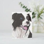 Schwarz-Weiß-Farb-Augen Postkarte (Stehend Vorderseite)