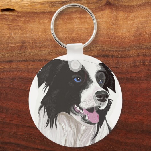 Schwarz-Weiß-Farb-Augen Schlüsselanhänger (Vorderseite)