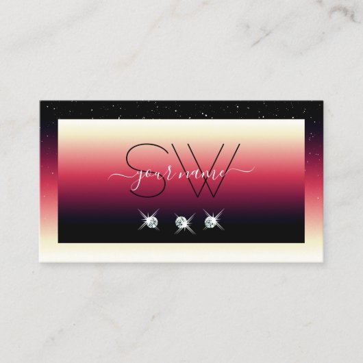 Schwarz-Weiß-Farbenglanz Visitenkarte (Vorderseite)