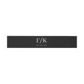 Schwarz-Weiß-Farbmonogramm-Hochzeitsinv Einladungsbanderole (Flach)