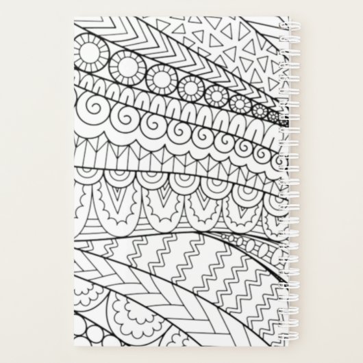 Schwarz-Weiß-Farbstil-Planer für Erwachsene Planer (Rückseite)