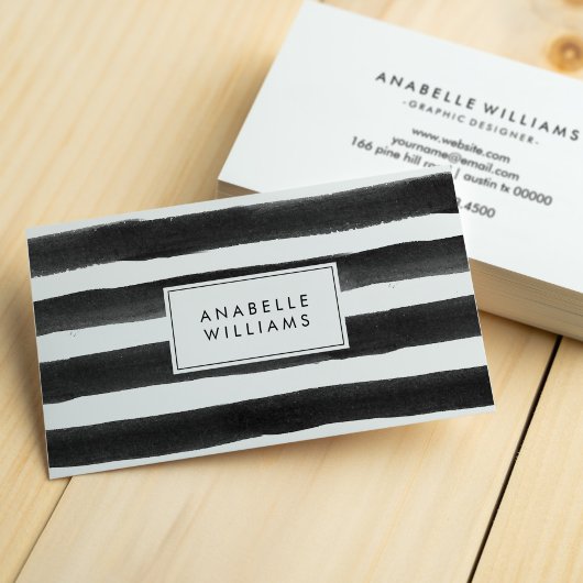 Schwarz-Weiß-Farbstreifen Visitenkarte