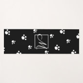 Schwarz-Weiß-Farbton-Druckmuster für Monogramm Yogamatte (Vorderseite (Horizontal))