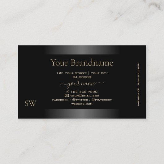 Schwarz-Weiß-Farbton-Monogramm-Licht Visitenkarte (Rückseite)