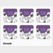 Schwarz-Weiß-Farbton Quadratischer Aufkleber (Blatt)