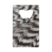 Schwarz-Weiß-Federn im Detail Kreditkartenflaschenöffner (Rückseite)