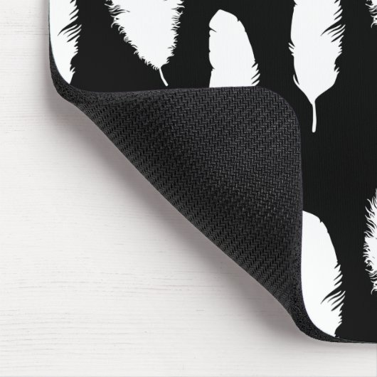 Schwarz-Weiß-Federn Mousepad (Ecke)