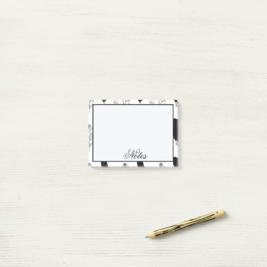 Schwarz-Weiß-Federn Post-it Klebezettel (Auf Schreibtisch)