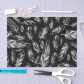 Schwarz-Weiß-Federn Seidenpapier (Handwerk)
